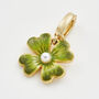 Gold Lucky Clover And Pearl Charm, thumbnail 3 of 4
