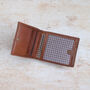 Men's Tan Leather Trifold Wallet, thumbnail 3 of 5