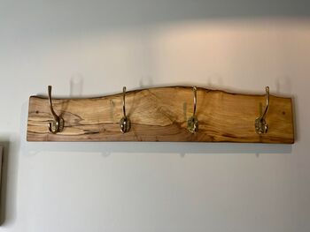 Coat Hooks Mounted On Handcrafted Spalted Beech Wood, 3 of 9