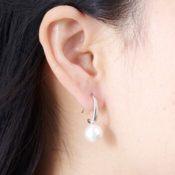 Genuine Freshwater Pearl Drop Hook Earrings, 2 of 7