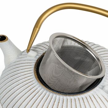 Cast Iron Teapot Linhai 1100ml Steel Fine Mesh Filter, 11 of 12