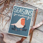 Seasons Greetings Robin Christmas Card, thumbnail 2 of 4