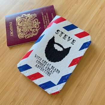 Passport Holder Beard Lover Personalised, 3 of 4