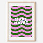 'Make Waves' Wavy Typography Art Print, thumbnail 1 of 3