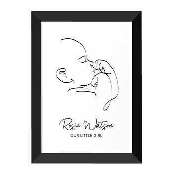 Personalised Line Art Relaxed Baby Print, 8 of 12