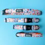 Dog Collar In Orange Blue Terrazzo Strong And Padded, thumbnail 2 of 4
