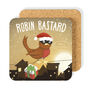 Funny Christmas Gift Coaster Secret Santa Robin Bastard, thumbnail 1 of 5