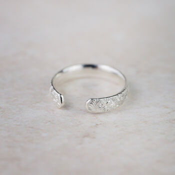 Sterling Silver Lace Texture Toe Ring, 3 of 4