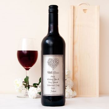 Personalised Red Wine With 'Love' Label, 2 of 6