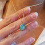 Blue Turquoise December Birthstone Gold Plated Necklace, thumbnail 4 of 7