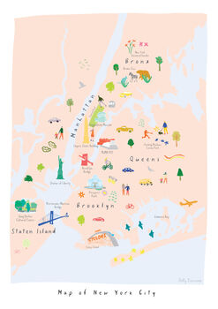 Personalised Map Of New York City Illustrated Art Print, 3 of 4