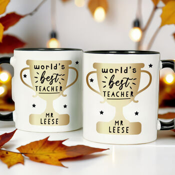 World's Best Teacher Black Mug, 2 of 8