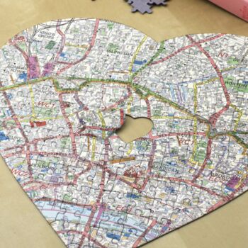 Personalised Heart Postcode Map Jigsaw, 5 of 7