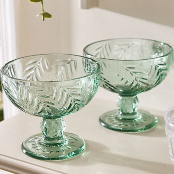 Set Of Four Laurier Green Footed Bowls, 3 of 5