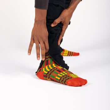 Kuba Red Afropop Socks, 3 of 6