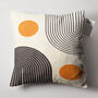 Orange And Black Geometric Abstract Ecru Cushion Cover, thumbnail 5 of 7