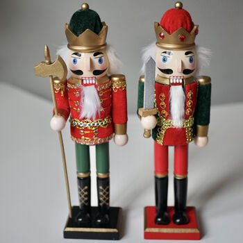 Pair Of Jolly Traditional Christmas Nutcrackers, 3 of 10