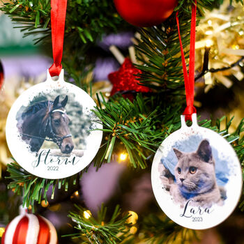 Personalised Pet Photo Christmas Bauble Decoration, 9 of 12