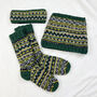 Fair Trade Fair Isle Knit Wool Lined Wristwarmer Gloves, thumbnail 9 of 10