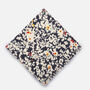 Mens Navy And White Ditzy Floral Pocket Square, thumbnail 6 of 7