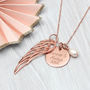 Personalised 18ct Gold Plated Angel Wing Necklace, thumbnail 1 of 7