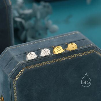 Hedgehog Stud Earrings In Sterling Silver, 4 of 12