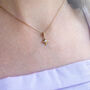 Gold Plated Shining Star Thank You Necklace, thumbnail 5 of 6