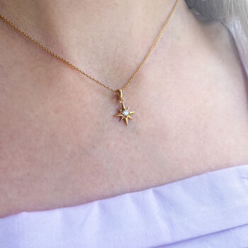 Gold Plated Shining Star Thank You Necklace, 5 of 6
