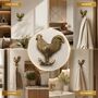 Vintage Brass Rooster Wall Hooks Set Of Two, thumbnail 3 of 9
