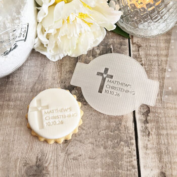 Personalised Christening Embosser With Cross And Name, 8 of 9