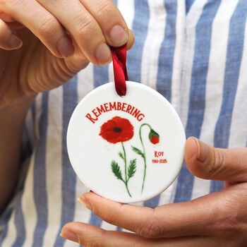 'Remembering' Poppy Flower Memorial Ornament, 3 of 4