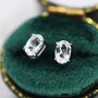 Genuine Clear Topaz Stud Earrings Sterling Silver, thumbnail 1 of 11