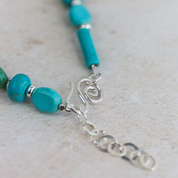 Sterling Silver And Turquoise Bead Bracelet, 2 of 3
