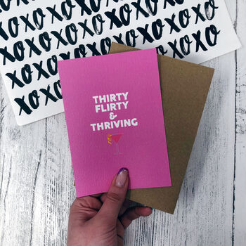 30th Birthday 'Thirty, Flirty And Thriving' Card, 6 of 7