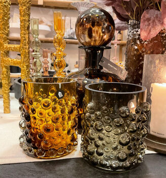 Amber Foam Glass Votive Vase, 3 of 4