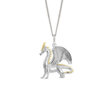 Sterling Silver Dragon Necklace, 3 of 12