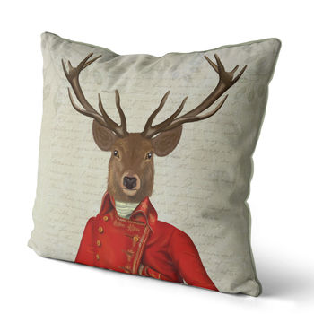Deer Cushion, Red And Gold Jacket, 3 of 4