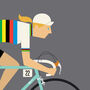 Personalised Female Cycling Print, Rainbow Jersey, thumbnail 9 of 9