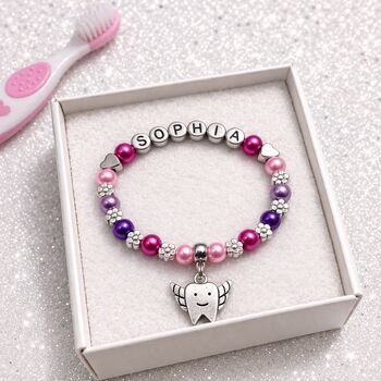 Personalised Tooth Fairy Gift. Fairy Girl's Bracelet Inc Gift Box And Message, 5 of 12