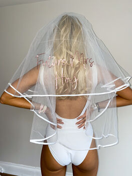 Personalised Bride To Be Hen Party Veil, 2 of 3