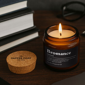 Brown Jar Candle • “Bromance” • Scented Jar Candle • Gift For Him • Fathers Day • Special Dad • Novelty Candle • Humor Candle, 2 of 3