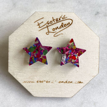 Colour Pop Confetti Star Stud Earrings, 7 of 8