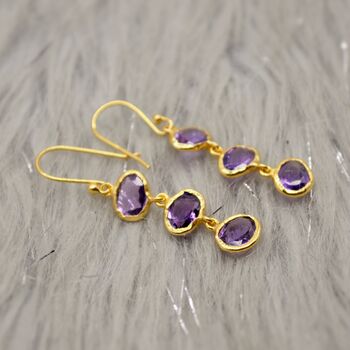 Amethyst Sterling Silver Drop Earrings, 6 of 9