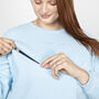 Women's Breastfeeding Blue Embroidered Sweatshirt, thumbnail 1 of 3