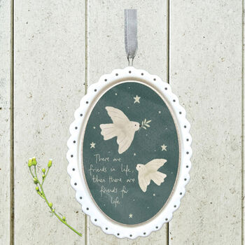 Grey And White Dove Hanging Porcelain Christmas Decoration, 3 of 3