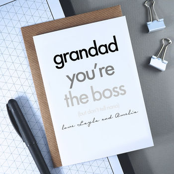 Grandad You're The Boss | Father's Day Card, 2 of 3
