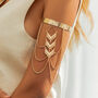 Bohemian Chunky Gold Plated Upper Arm Cuff, thumbnail 1 of 8