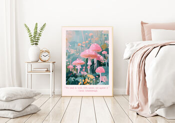 David Attenborough Quote Mushroom Art Print, 2 of 3