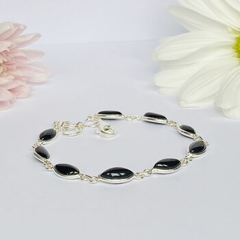 Solid Silver Bracelets With Black Onyx Gemstones, 2 of 4