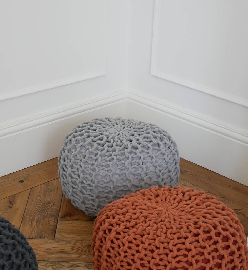 Super Chunky Knitted Footstool Or Pouffe, 1 of 6